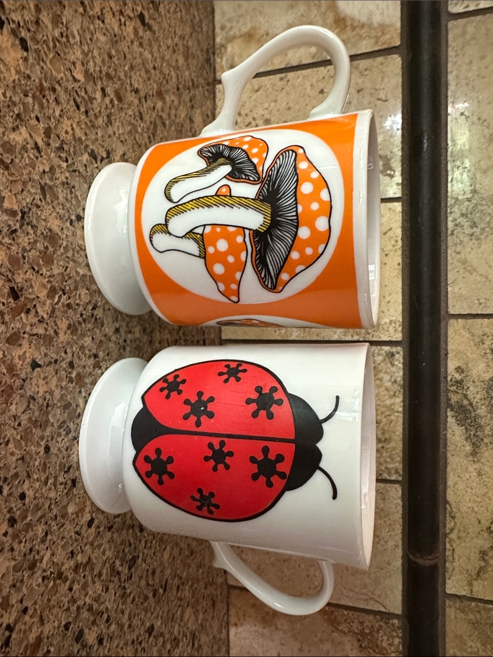Vintage pedestal mugs
